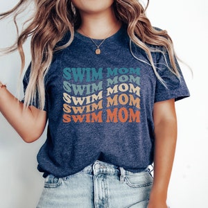 Retro Swim Mom Shirt, Swim Meet Shirt for Mom, Gift for Swim Mom, Groovy Swim Team Mom T Shirt, Sports Mom Tee, Swimmer Mom T-Shirt