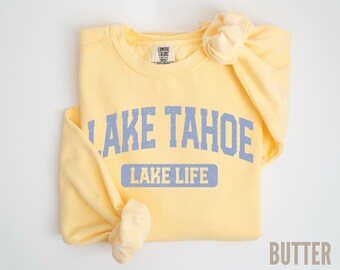 Personalized Lake Sweatshirt, Custom Lake Name Crewneck Comfort Colors Sweater, Lake Trip, Lake Lover Gift, Lake Camping, Nature Lover Gift