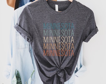 Minnesota Shirt, Home State Shirt, MN State Tee, Minnesota travel Gift, Minnesota Lover T-Shirt, Family Vacation, Road Trip Tee