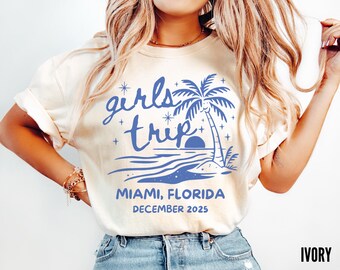 Personalized Beach Girls Trip Shirt: Custom Beach Vacation Tees, Matching Bachelorette Group Shirts
