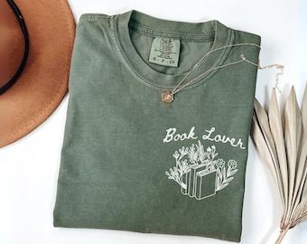 Comfort Colors Book Lover Shirt, Cute Bookworm Tee, Reading Shirt, Bookworm Gift, Reading Teacher Shirt, Librarian Gift, Bookish Tee