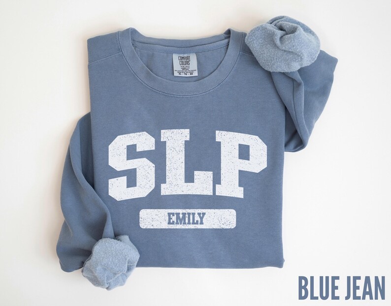 Personalized Retro SLP Comfort Colors Sweatshirt, Speech Therapy ...