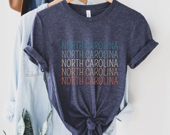 North Carolina Shirt, Home State Shirt, NC State Tee, North Carolina Travel Gift, Family Vacation, Road Trip Tee