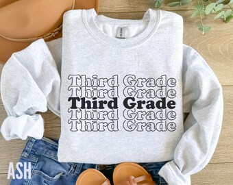Retro Third Grade Teacher Sweatshirt – Back to School Team Apparel
