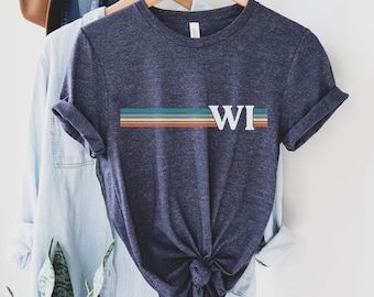 Wisconsin State Shirt, Home State T-shirt, WI State Tee, State Map Shirt, Wisconsin Travel Gifts, Family Vacation, Road Trip