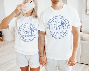 Personalized Family Vacation Shirt: Custom Matching Group Shirt, Friends Beach Vacation Travel Tee