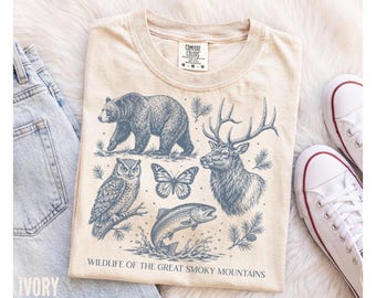 Great Smoky Mountains National Park Shirt, Vintage 90s Retro Comfort Colors Tee, Bear Graphic Tennessee Hiking Gift