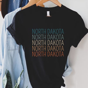 North Dakota Shirt, Home State Shirt, ND State Tee, North Dakota Travel Gift, North Dakota Lover T-Shirt, Family Vacation, Road Trip Tee