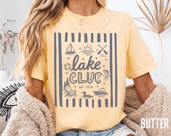 Lake Club Comfort Colors Tee, Girls Trip Vacation Shirt
