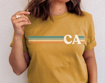 Retro California State T-Shirt, CA Home State Shirt, West Cost Tee, Travel T-shirt, Road Trip Shirt, California Gift, Family Vacation