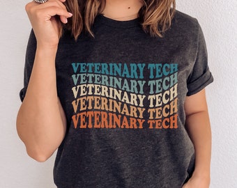 Camisa Groovy Vet Tech, camisa de asistente veterinario, regalo de veterinario, camiseta de estudiante veterinario, futuro veterinario, regalo de graduación