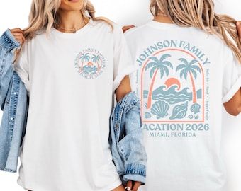 Personalized Family Vacation Shirt: Custom Matching Group Shirt, Friends Beach Vacation Travel Tee