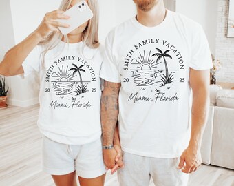 Personalized Family Vacation Shirt: Custom Matching Group Shirt, Friends Beach Vacation Travel Tee