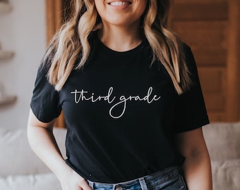 Camisa de maestro de 3er grado, regalo de regreso a la escuela, equipo de tercer grado, primer día de escuela, camiseta de primaria, nivel de grado, apreciación del maestro