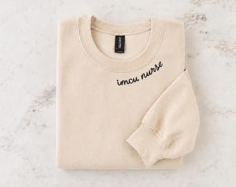 Embroidered IMCU Nurse Sweatshirt, Intensive Care RN Crewneck, Personalized Nurse Sweater