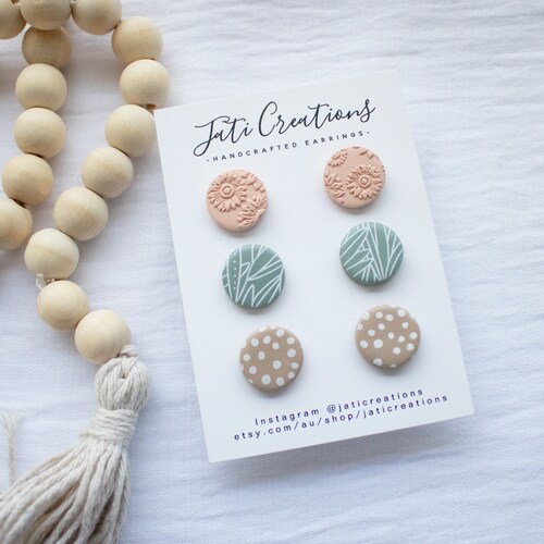 Handmade Polymer Clay Earrings // Minimalist Mini Star Stud Etsy