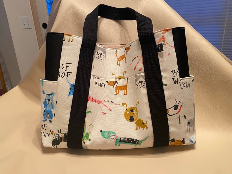 Large Spring Tote Puppies Stylish Fun