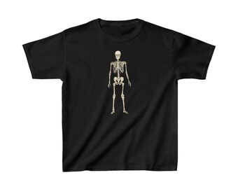 Skeleton Shirt for Kids Heavy Cotton™ Tee - Kids Skeleton Shirt, Biology Gift, Science, Anatomy and Physiology