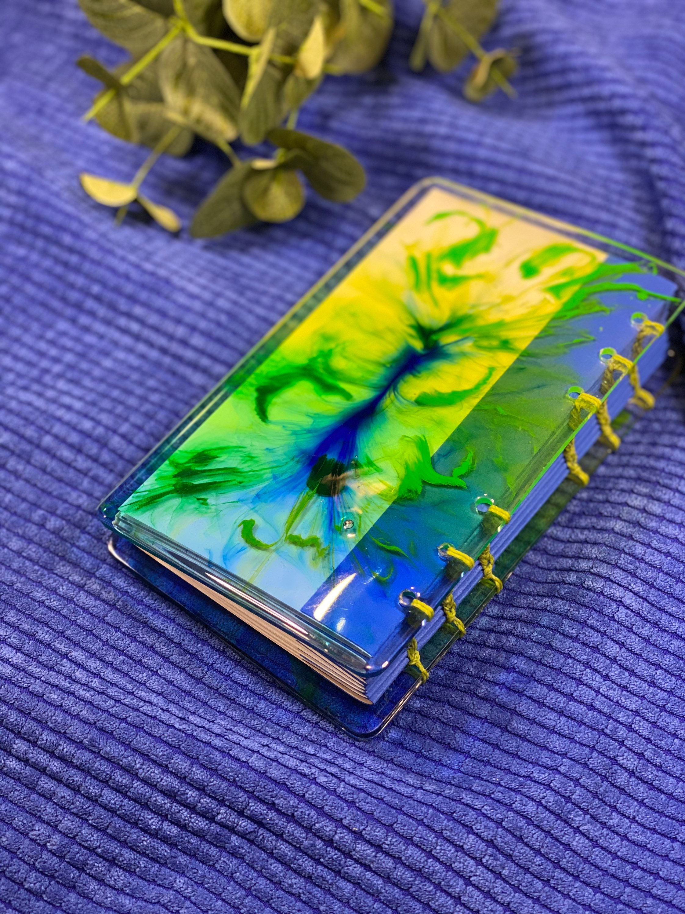 Handmade resin notebook with original cover artwork Summer Etsy