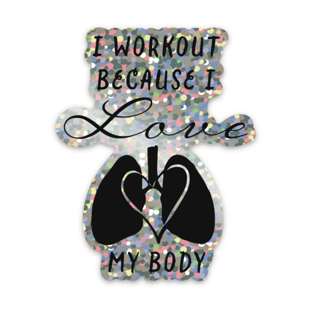 Lfm Sticker Motivational Fitness Glitter Sticker: I Love My Body Vinyl Decal - Etsy
