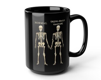 Ehlers Danlos Syndrome (EDS) Awareness Mug: Black Ceramic Coffee Mug