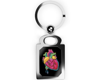 Anatomical Heart Keychain – Graduation & Gift For Cardiologists, Doctors, Nurses (Stainless Steel, 1.18”)