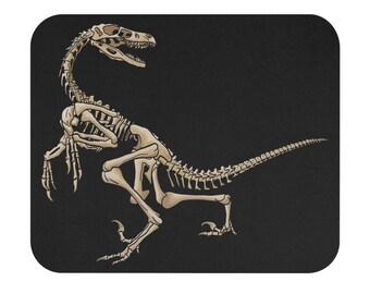 Dinosaur Skeleton Raptor Mouse Pad - Velociraptor Paleontology Mouse Pad, Gift for Dinosaur Lovers, Dinosaur Gift, Science Mouse Pad, Fossil