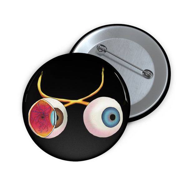 Ophthalmologist Eyeball Pin Button - Medical Gift, Cool Eyeball Pin, Med School Graduation Gift, Anatomy Teacher Gift, Optometry Gift