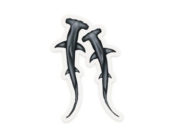 Transparent Hammerhead Shark Vinyl Sticker: Ocean Predator Decal