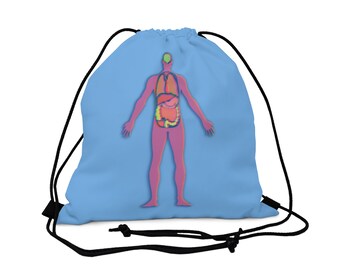 Regalo para profesores de ciencias: bolsa de anatomía humana, bolsa rave, bolsa de gimnasio de anatomía, bolsa de cordón psicodélico, arte de fisiología, regalo para estudiantes de medicina