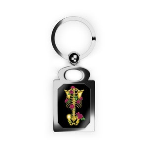 Anatomy Keychain - Gold Skeleton Keychain, Anatomy Teacher Gift, Physical Therapist, Orthopedic Surgeon, Chiropractor Gift, Personal Trainer