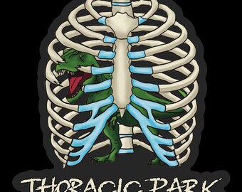Thoracic Park Vinyl Sticker, T-Rex Ribcage Decal