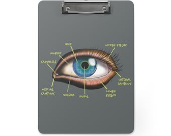 Eye Anatomy Clipboard - Optometrist Gift, Eye Diagram, Eye Doctor, Ophthalmologist, Optician Gift, Anatomy Professor Gift, Nurse Clipboard