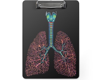 Respiratory Therapist Clipboard - Nurse Clipboard, Lung Anatomy, Respiratory Anatomy, Medical Art, Asthma Awareness, Pulmonology Clipboard