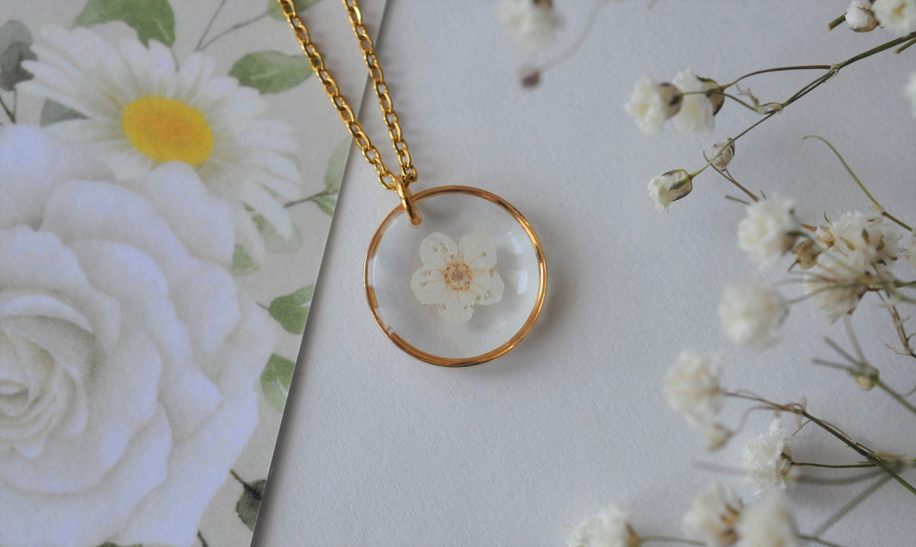 Dried Real Flower Necklace Customizable Jewelry for Women - Etsy