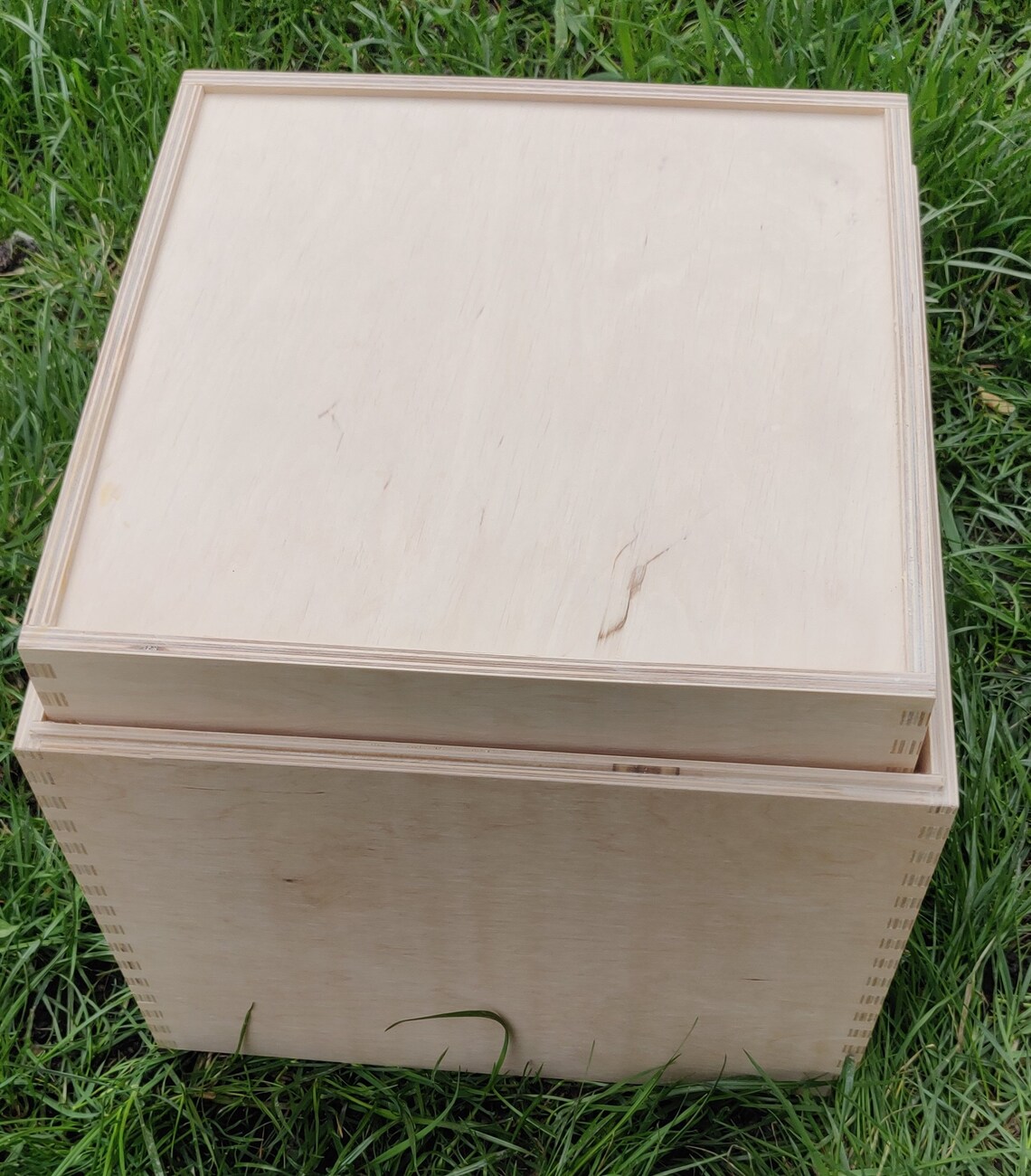 Cube Set of Unfinished large wooden boxes with lid Storage Etsy