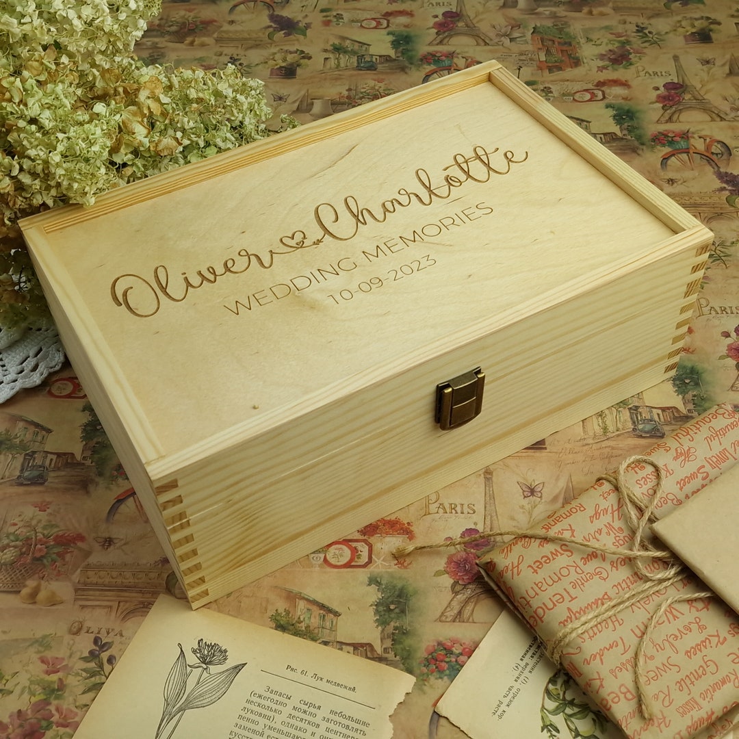 Personalized Wedding Memory Box, Custom Wooden Keepsake Box, Keepsake ...