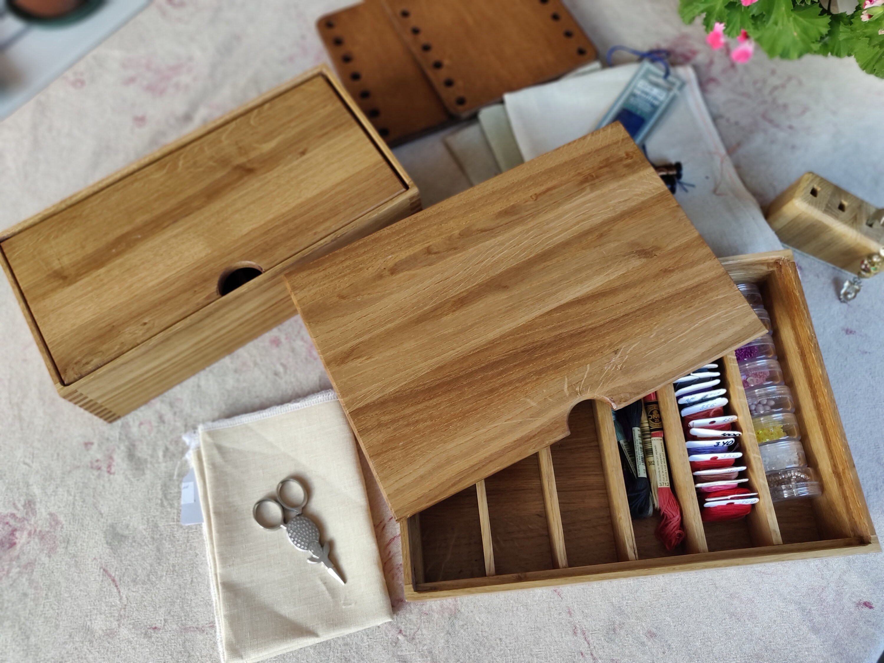 Oak Floss Bobbins Organizer Sewing Thread Organizer Etsy