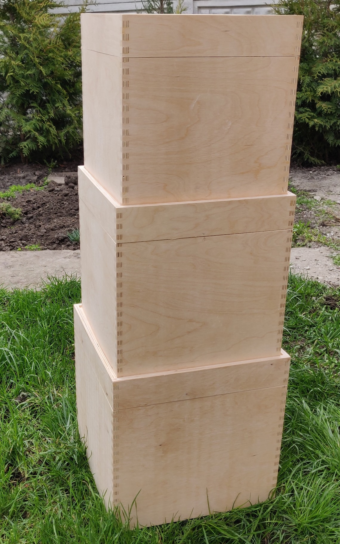wooden toy storage cubes