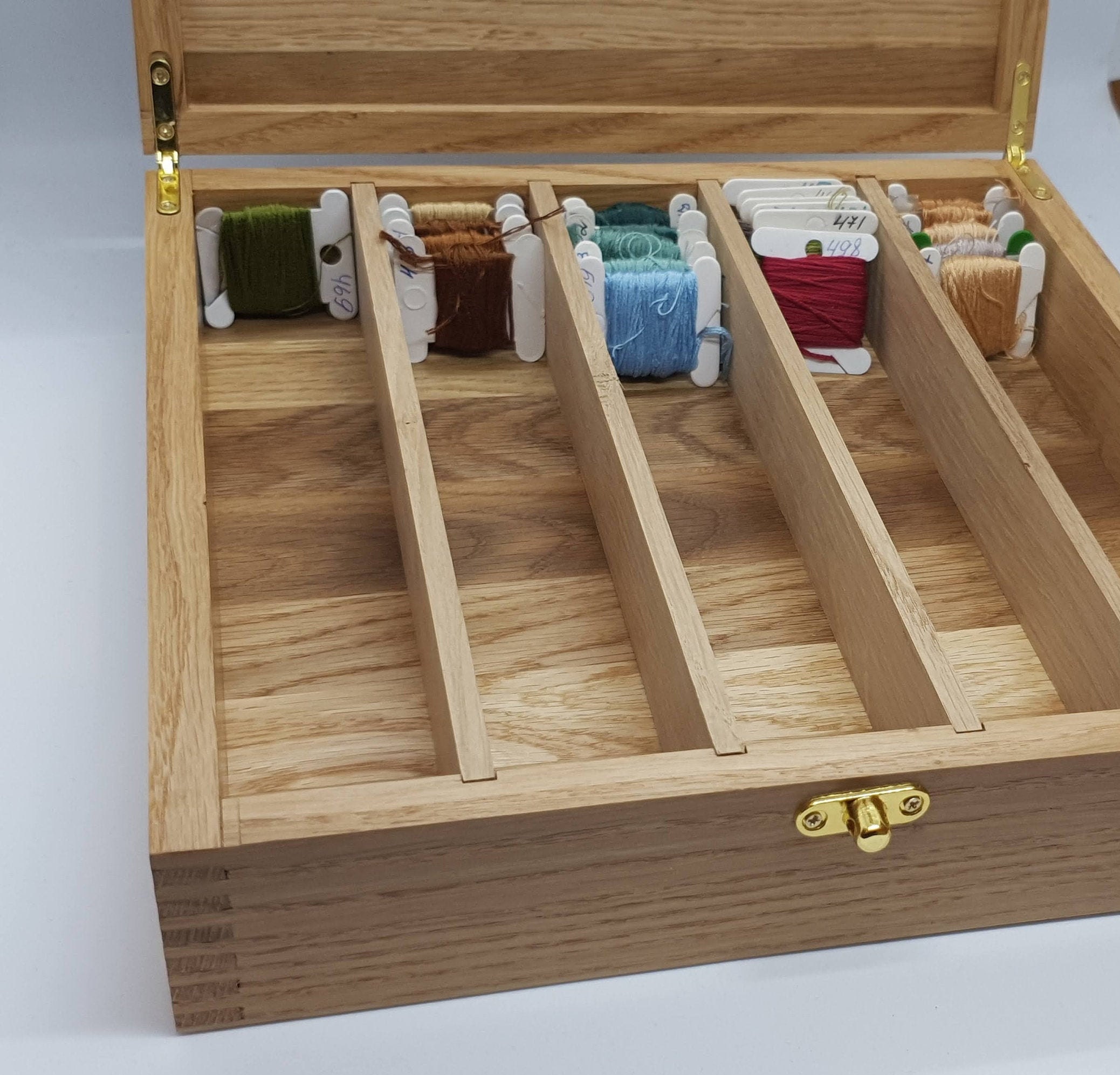 Oak Wood Floss Bobbins Organizer Sewing thread organizer Etsy