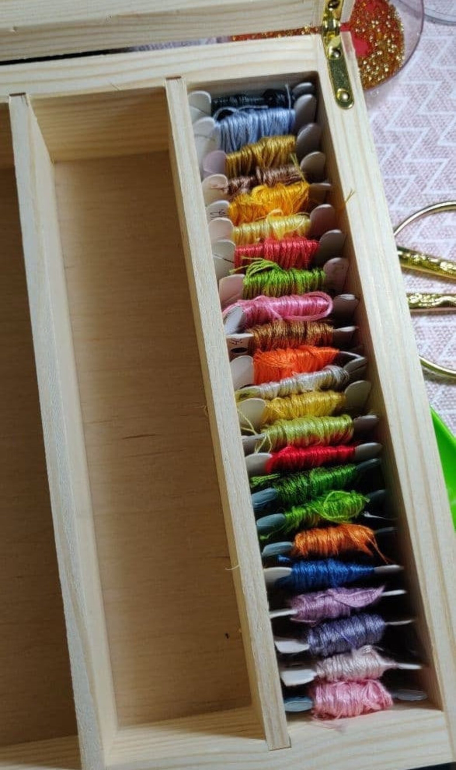 Unfinished Wooden Floss Bobbins Organizer Sewing thread Etsy