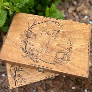 Gepersonaliseerde bruiloft geheugendoos, aangepaste houten aandenkendoos, vintage stijl aandenkendoos, huwelijkscadeau, cadeau voor stel, jubileumcadeau