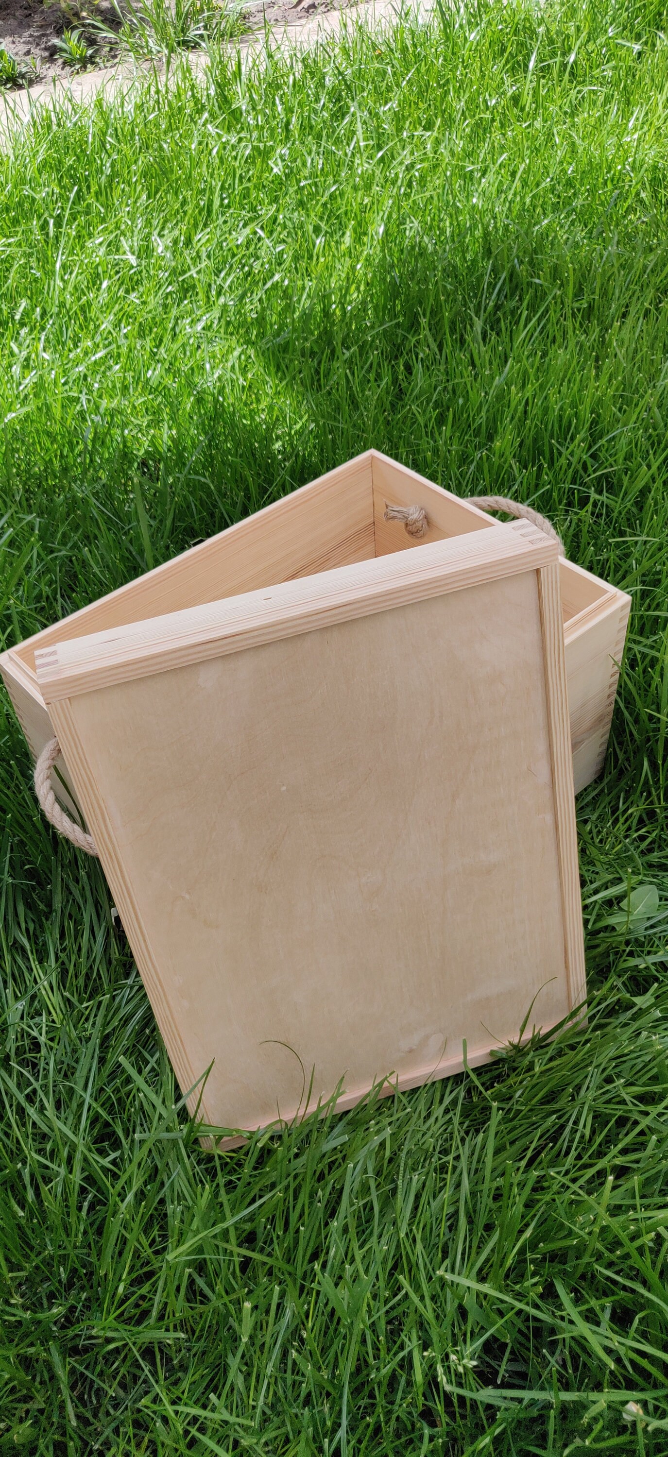 Unfinished large wooden box with lidof two fasteners and Etsy