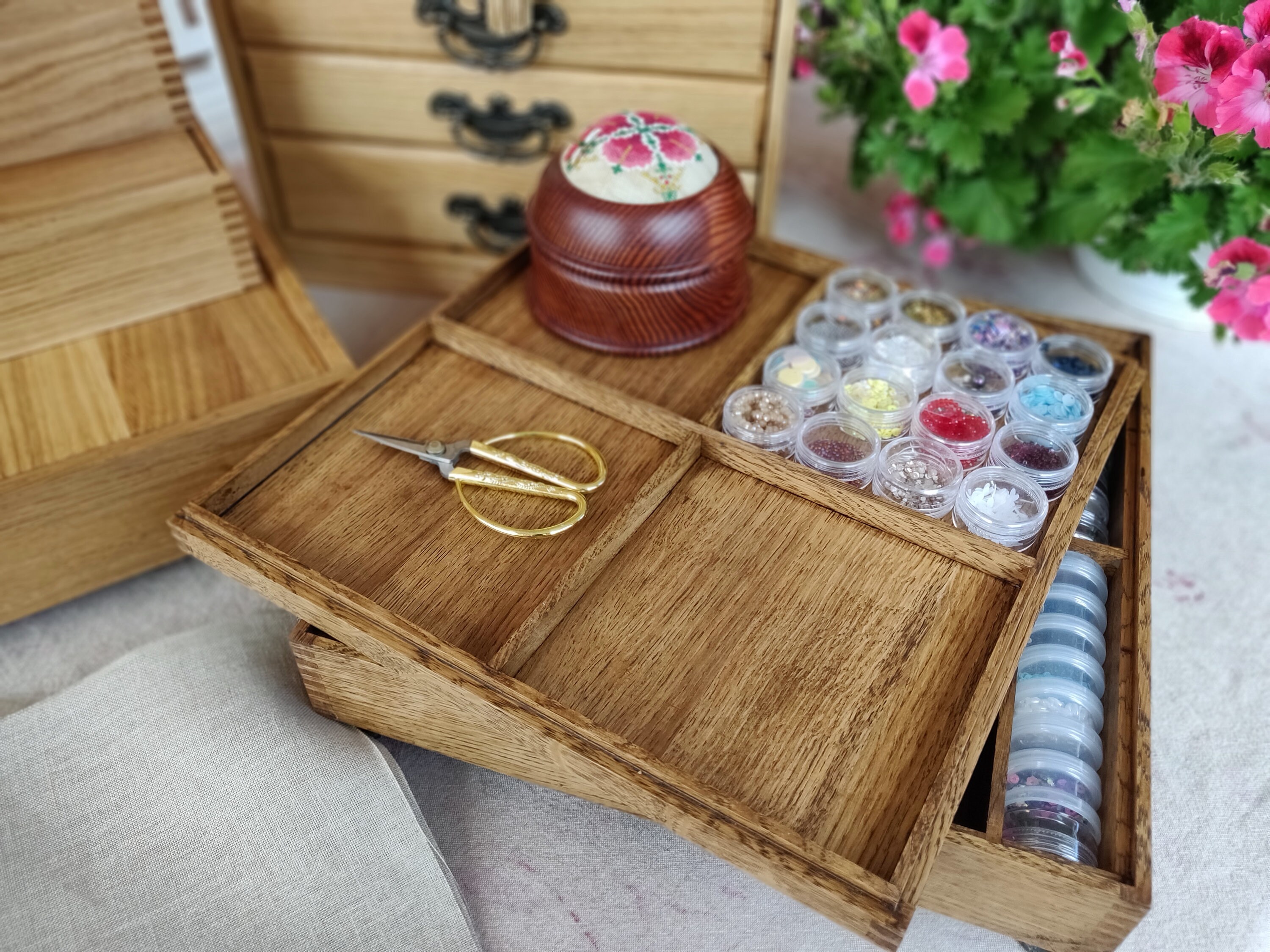 Oak Floss Bobbins Organizer Sewing thread organizer Etsy