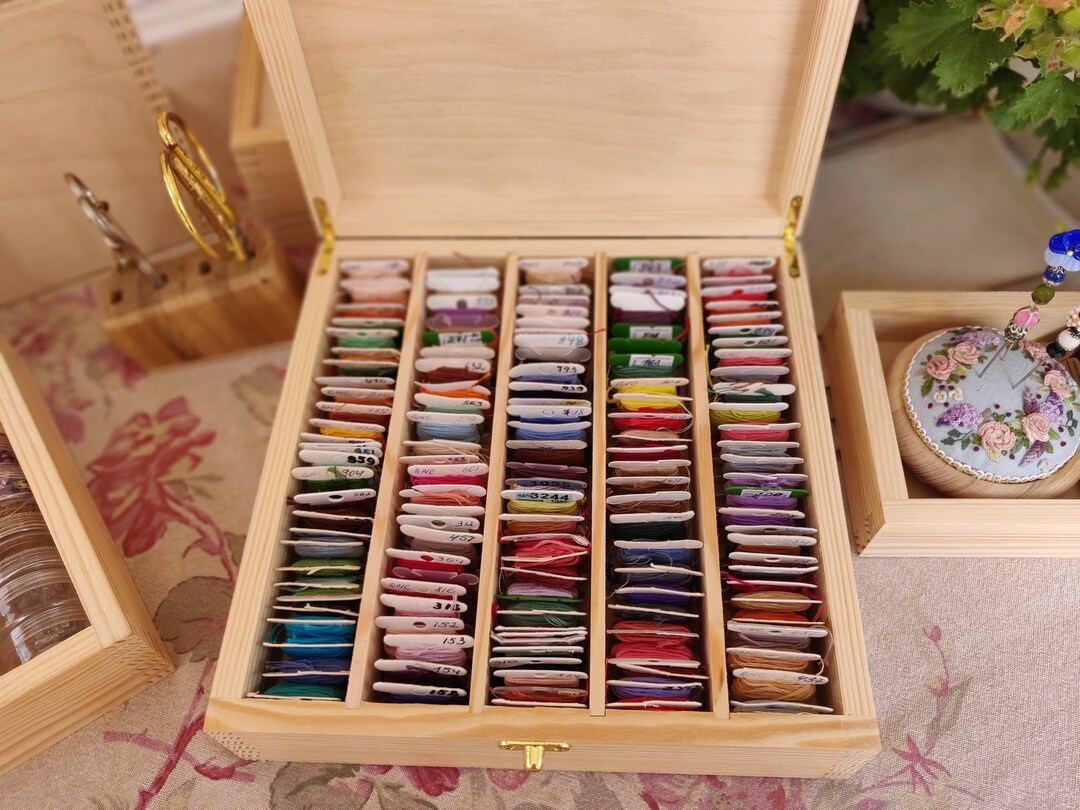Unfinished Wooden Floss Bobbins Organizer Sewing Thread Etsy
