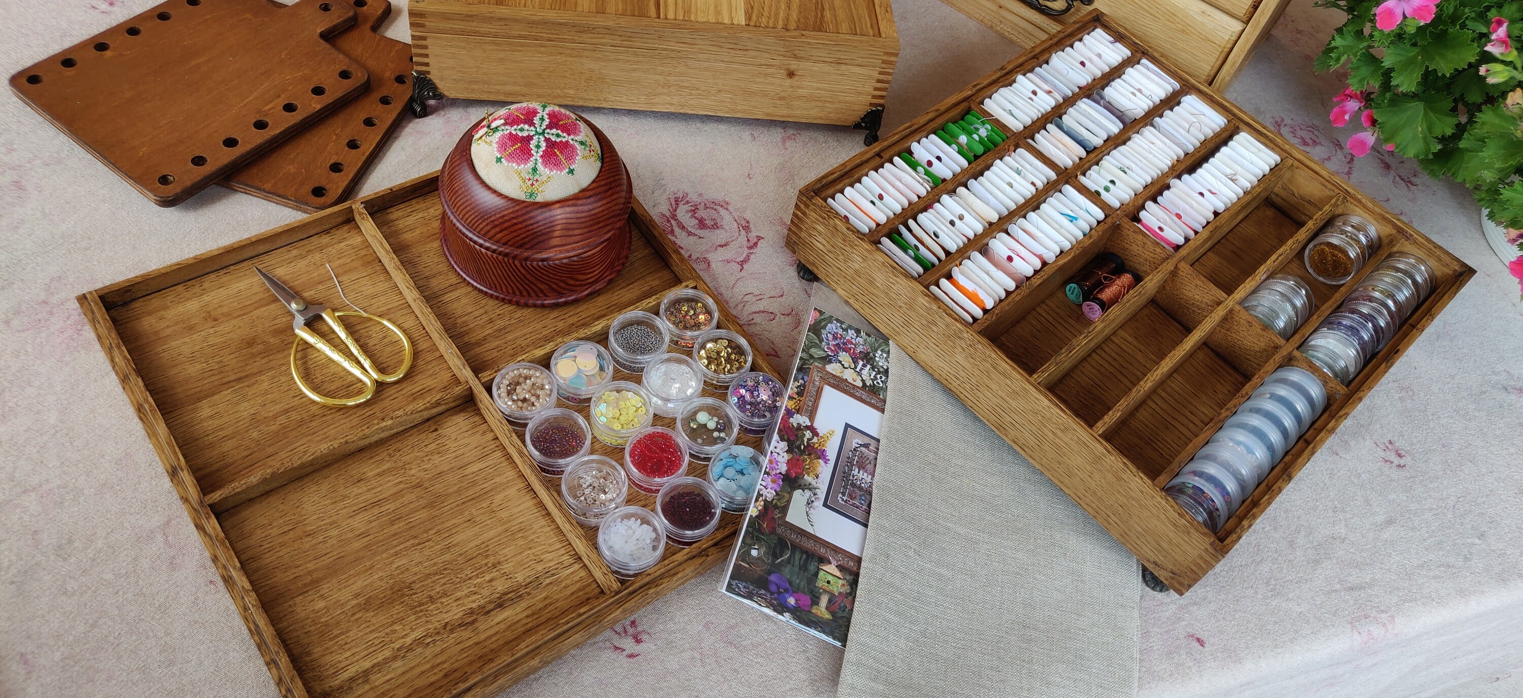 Oak Floss Bobbins Organizer Sewing thread organizer Etsy
