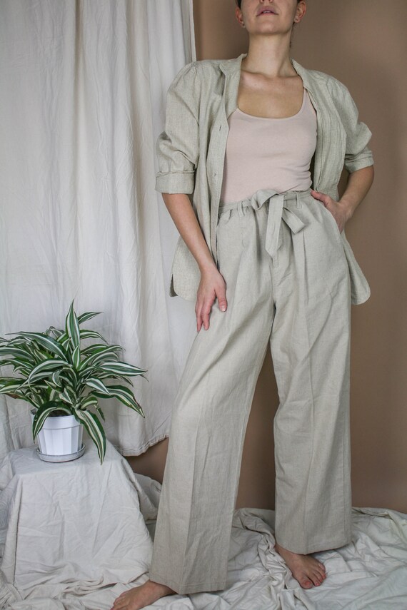 1990s Beige Linen Set