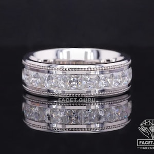 Mens Princess Cut 2 Tone Band