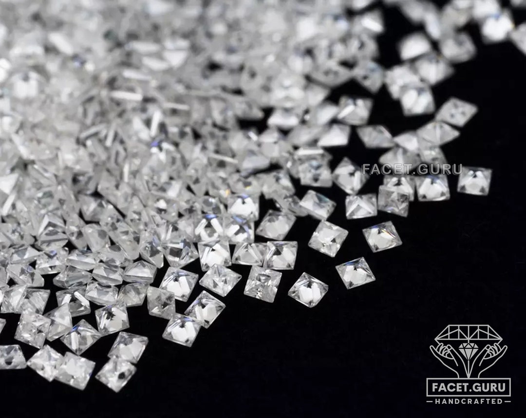 2x2 to 4x4 MM Colorless D White Color Princess Diamond Square Cut Loose