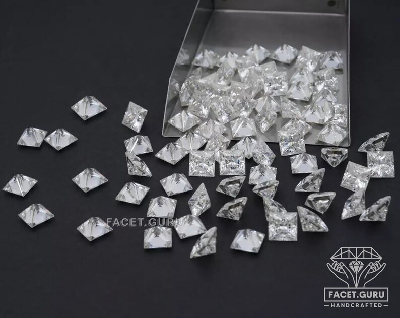 2x2 to 4x4 MM Colorless D White Color Princess Diamond Square Etsy